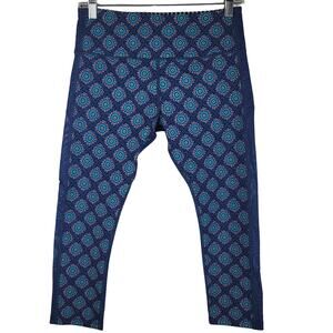Lorna Jane Blue Design Side Athletic Athleisure HIking Casual Women's Leggings S
